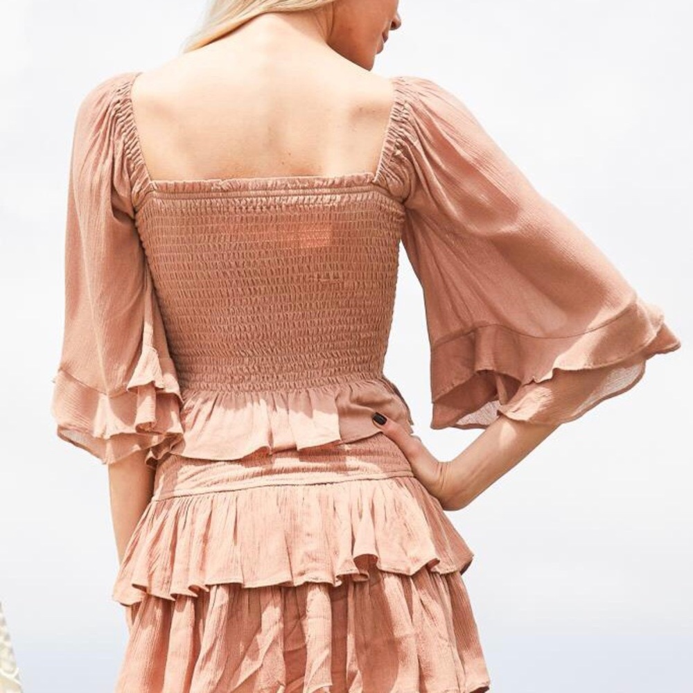 Rust Smocked Top - Picture 3 of 11